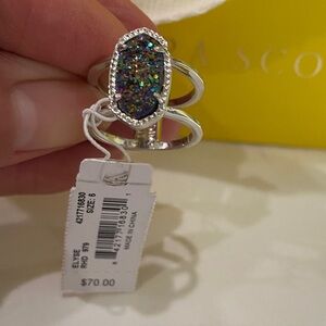 Kendra Scott Silver Ring with Sparkling Multicolor Stone